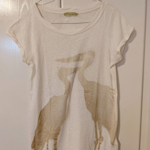 J.Crew vintage T-shirt with gold cranes size S like new