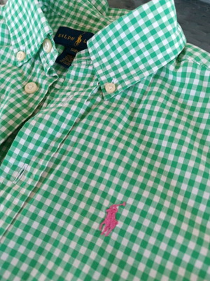 Ralph Lauren shirt for boy 8 years like new, green checkered