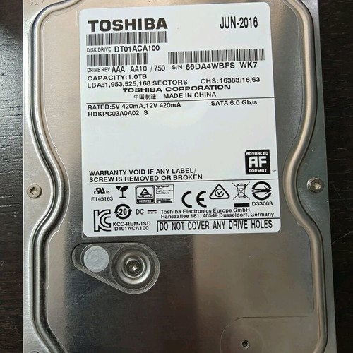 HDD 3.5 SATA 500GB Toshiba and Seagate used, for PC backup