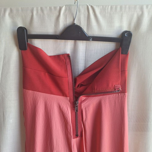 Aqua Colorblock Strapless Maxi Dress Coral Red Size S like new