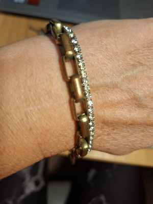 Vardas bracelet with double row in gold color and stones like new