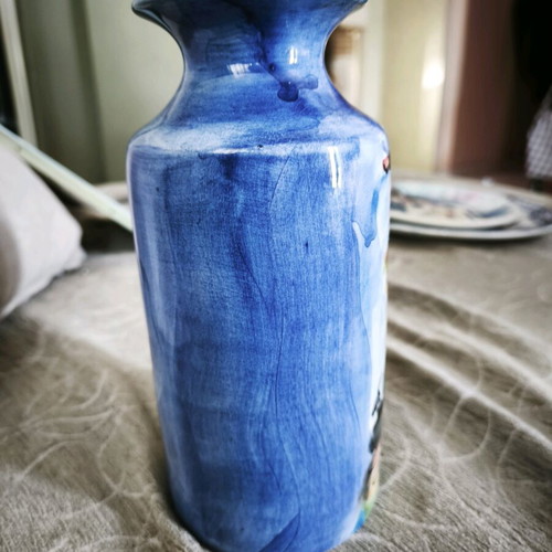 Ceramic vase handmade with enamel Eva Studio & Shop Mykonos like new