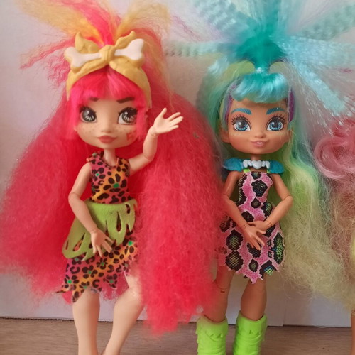 Cave Club dolls Mattel used, lot of 4 with Emberly, Tela, Fernessa, Slate