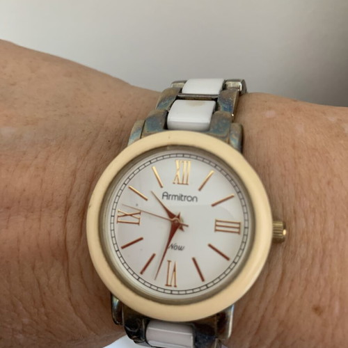 Armitron women's watch with two-tone metal bracelet, like new