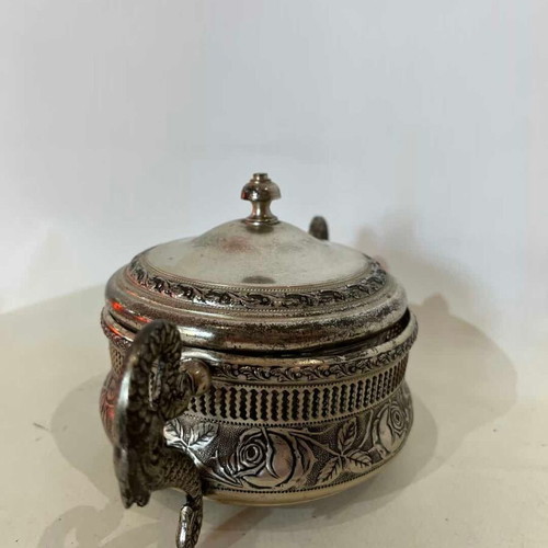 Vintage Italian Silver-Plated Fondue Pot Guido Galbiati 1950s used