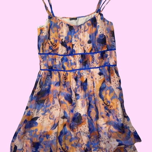 Vintage Y2K Watercolor Midi Dress by Sienna like new, colorful