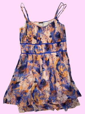 Vintage Y2K Watercolor Midi Dress by Sienna like new, colorful