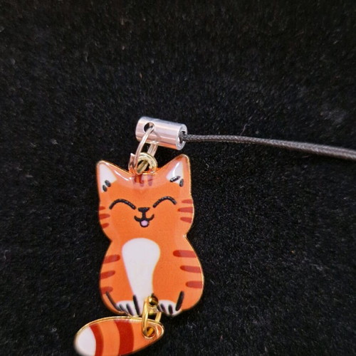 Happy Cat Keychain new with wagging tail
