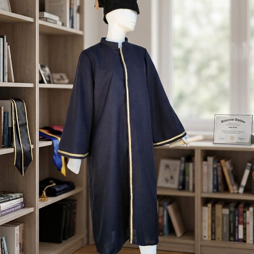 Graduation Gown and Cap Set Black Adult S/M L/XL Palatino