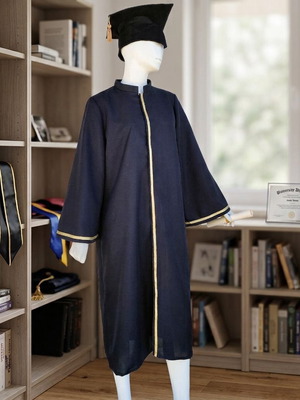 Graduation Gown and Cap Set Black Adult S/M L/XL Palatino