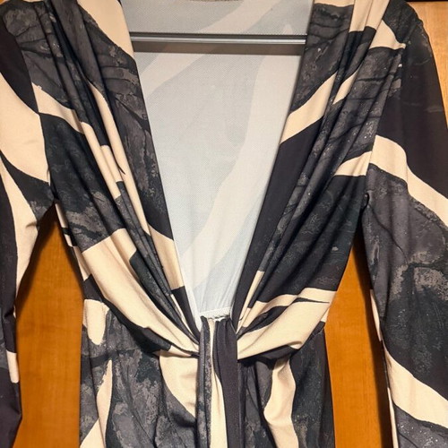 Dress new sexy with large bust opening and shoulder pads, size S-M