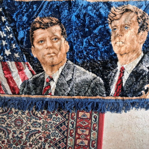 Wall tapestry like new with the Kennedy brothers