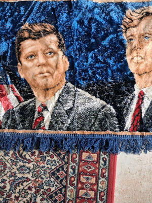 Wall tapestry like new with the Kennedy brothers