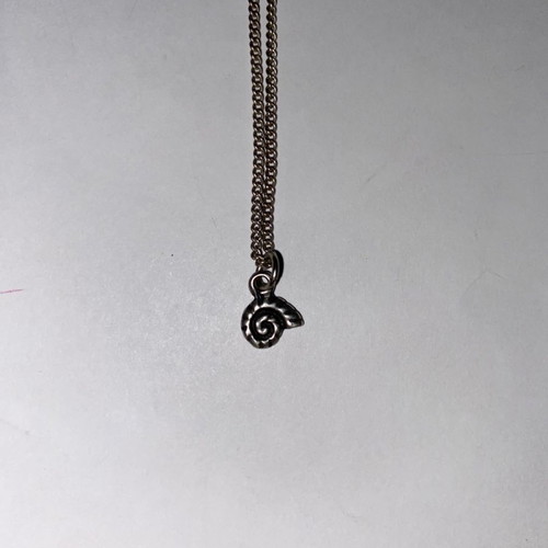 Silver necklace with shell used