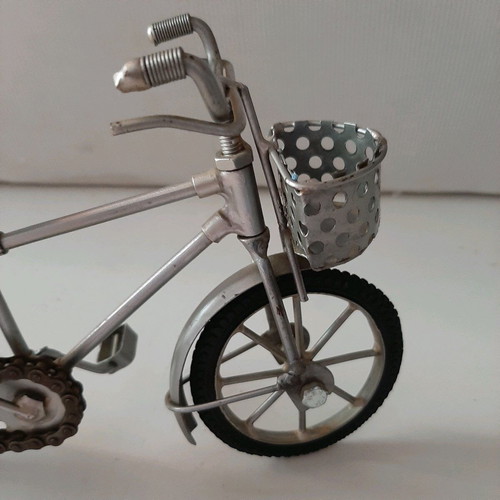 Vintage metal bicycle handmade used, 23cm decorative piece