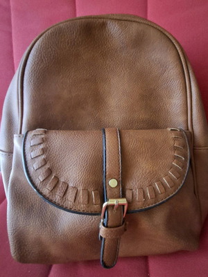 Καφέ backpack από δερματίνη σαν καινούργιο