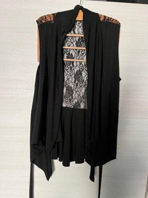 Top with lace new, black, size L