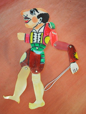 Karagiozis figure used, shadow theater 42cm, plastic