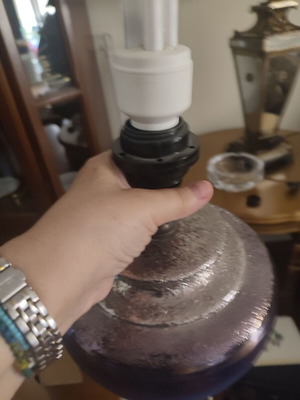 Iridescent blue-gray portatif lamp base like new