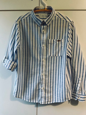 Zara Kids Striped Shirt Size 8, Linen Blend, Like New