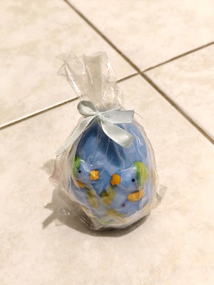 Handmade candle with sea theme, 12 cm height, new