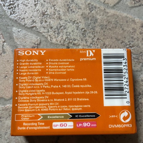 Sony DVM60 PR4 DV Premium MiniDV digital video cassette 60min new