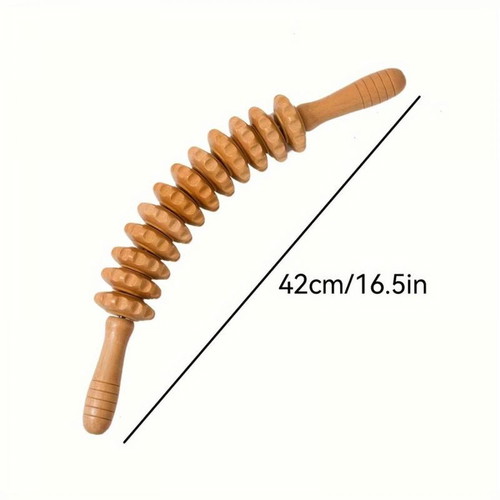Wooden body massager with 12 rollers new
