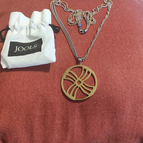 Jools necklace with two-tone chain and gold steel motif new