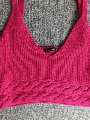 Crop top Calliope μεταχειρισμένο, χρώμα κοραλί/φουξ, μέγεθος M