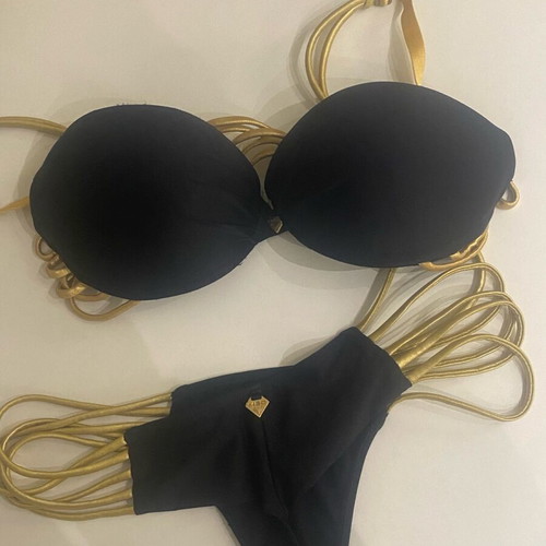 Med Gold set size S like new, black