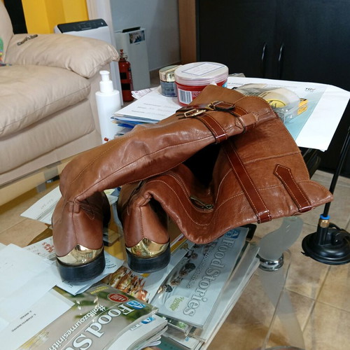Women's leather boots from Italy like new, brown, size 36