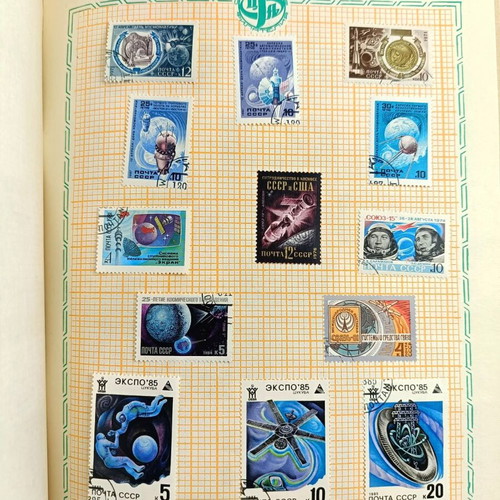 Collectible USSR stamp albums used, Cosmos and Transport and Communications