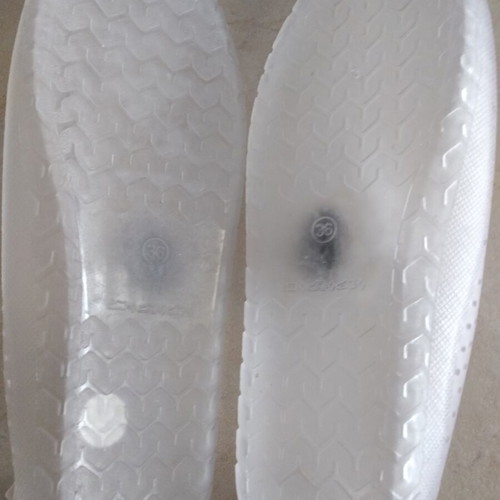 Aqua transparent plastic beach shoes, size 36, white