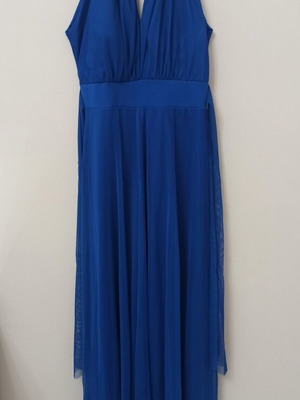 Maxi dress electric blue new, ideal for formal occasions