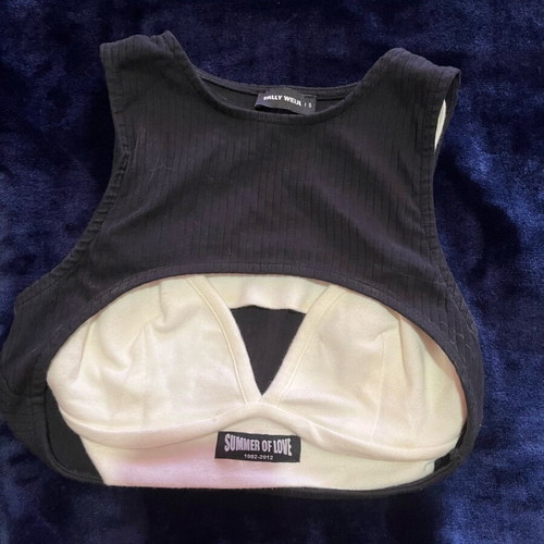 Women's top like new, black and white, size S