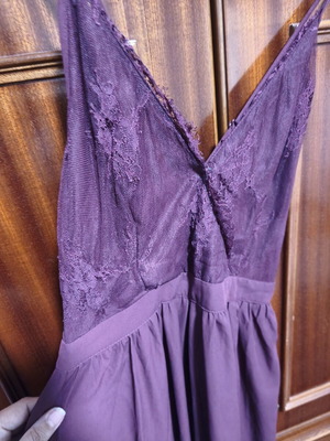 Maxi dress used with lace details, purple, size M