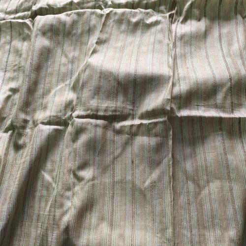 Linen and wild silk fabrics, beige and striped