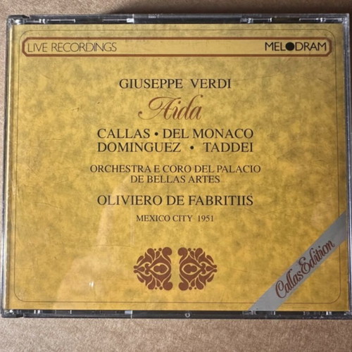 Verdi Aida 2-CD set, Maria Callas & Mario Del Monaco, Melodram 1989
