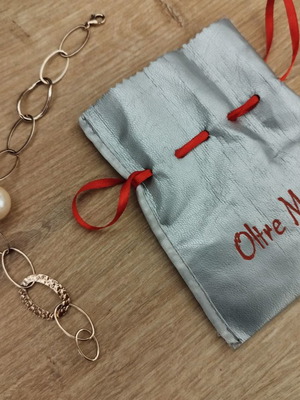 Silver bracelet pink 925 Oltre Mare new, 19cm