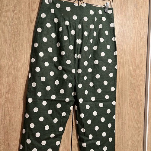 Linen pants Zara new, khaki women's