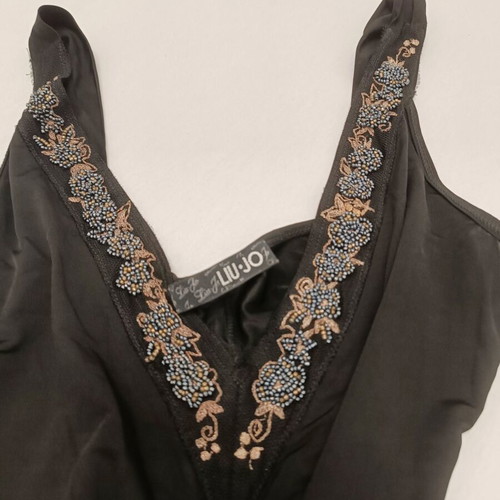 Black short dress Liu Jo size S like new with straps and V neckline