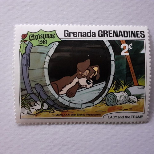 Disney Lady and the Tramp 1981 stamp set from Grenada Grenadines, new