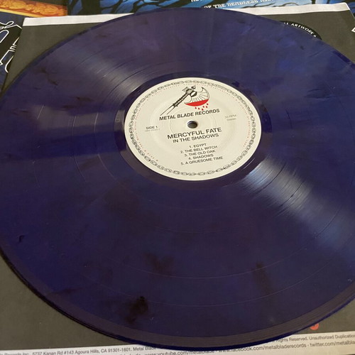 Mercyful Fate In The Shadows LP, purple, poster