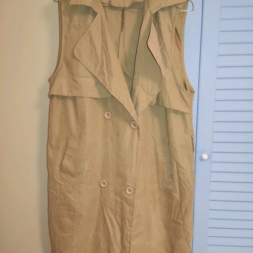 Sleeveless trench coat used, summer, beige