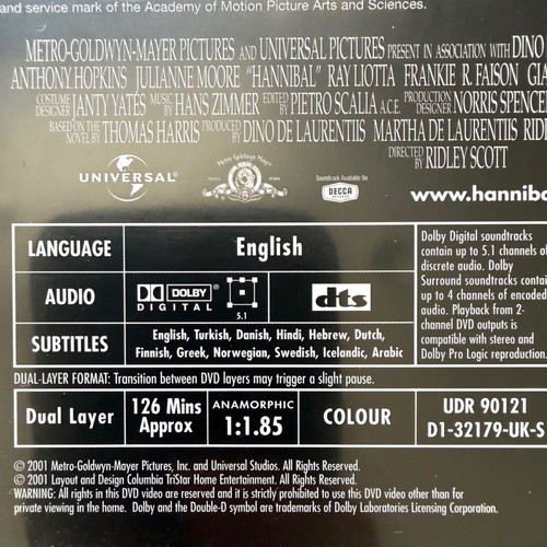 Hannibal 2-Disc Special Edition DVD like new with subtitles
