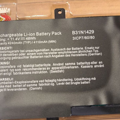Asus A/K/R Series Battery B31N1429 48Wh 11.4V New
