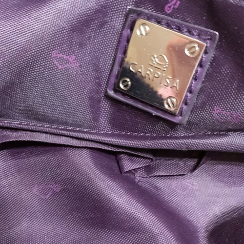 Carpisa fabric women's bag used, crossbody, eggplant color