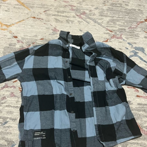 Zara flannel shirt like new, black and blue, size 13-14 164cm