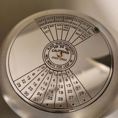 Metal calendar 50 years like new