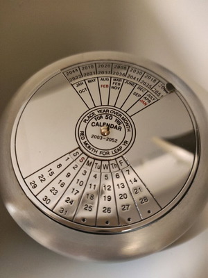 Metal calendar 50 years like new